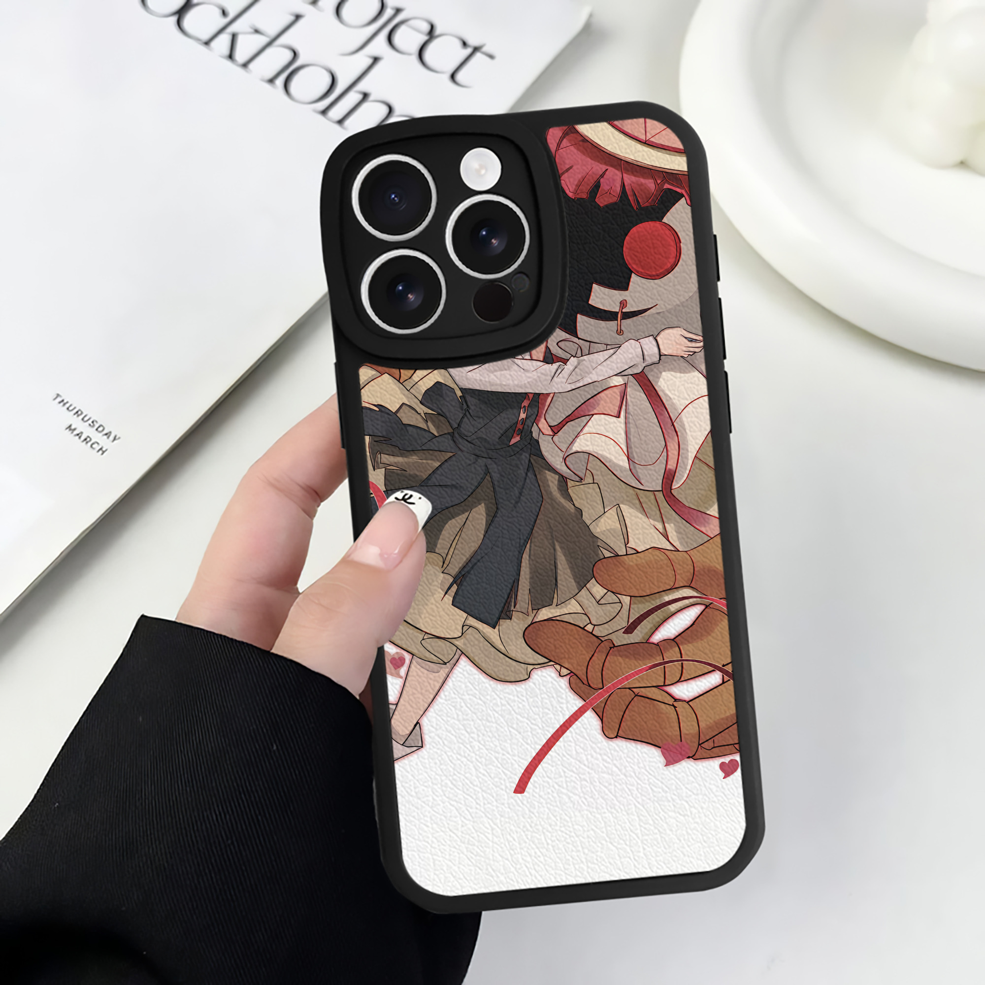 （画像用） 文豪ストレイドッグス Bungo Stray Dogs 【iPhone 16シリーズ対応】シリコンスマホケース（レザー調） 材質：シリコン